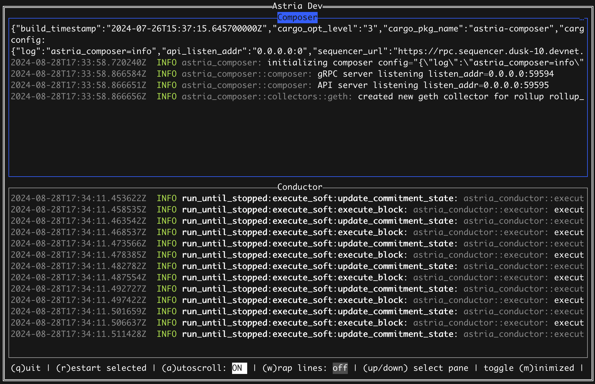 Running against a remote sequencer using the Astria
cli